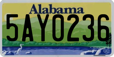 AL license plate 5AY0236