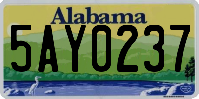 AL license plate 5AY0237