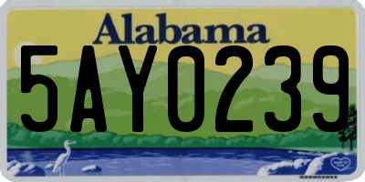 AL license plate 5AY0239