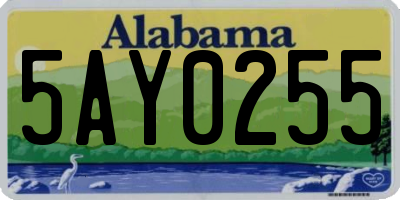 AL license plate 5AY0255