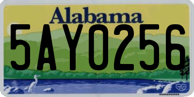 AL license plate 5AY0256