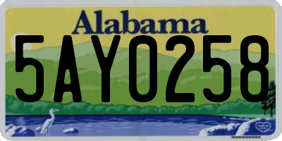 AL license plate 5AY0258