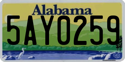 AL license plate 5AY0259