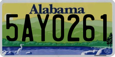 AL license plate 5AY0261
