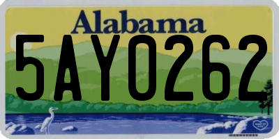 AL license plate 5AY0262