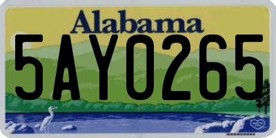 AL license plate 5AY0265