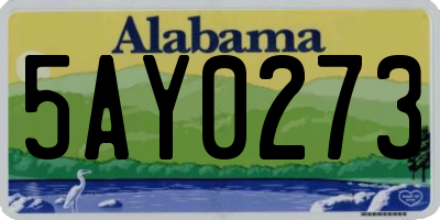 AL license plate 5AY0273