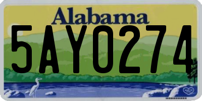 AL license plate 5AY0274