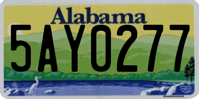 AL license plate 5AY0277