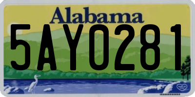 AL license plate 5AY0281