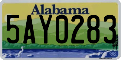 AL license plate 5AY0283