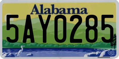 AL license plate 5AY0285