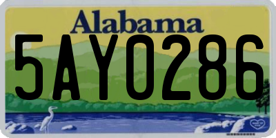 AL license plate 5AY0286