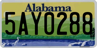 AL license plate 5AY0288