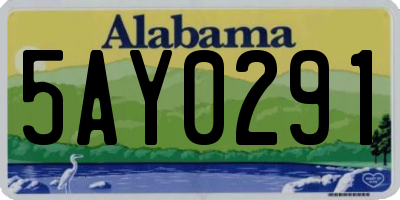 AL license plate 5AY0291