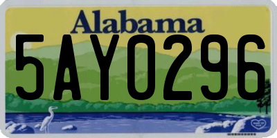 AL license plate 5AY0296