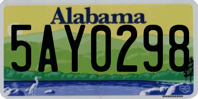 AL license plate 5AY0298