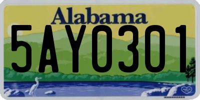 AL license plate 5AY0301