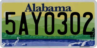 AL license plate 5AY0302