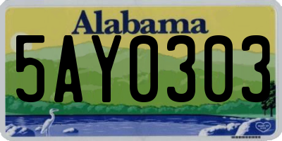 AL license plate 5AY0303