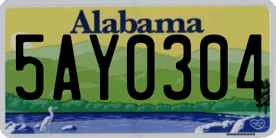 AL license plate 5AY0304