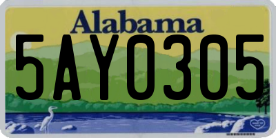 AL license plate 5AY0305