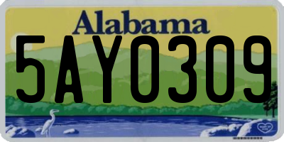 AL license plate 5AY0309
