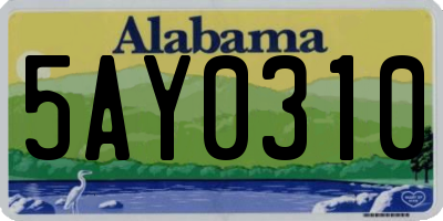 AL license plate 5AY0310