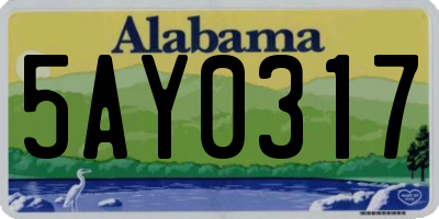AL license plate 5AY0317