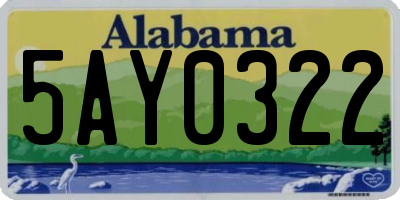 AL license plate 5AY0322