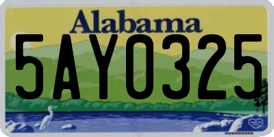 AL license plate 5AY0325