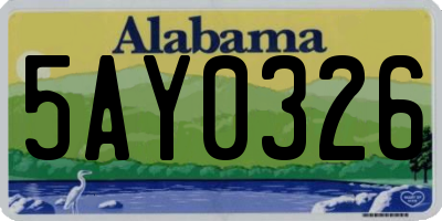 AL license plate 5AY0326