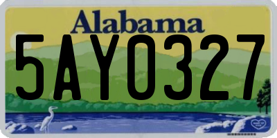 AL license plate 5AY0327