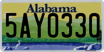 AL license plate 5AY0330