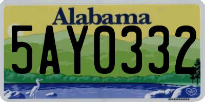AL license plate 5AY0332