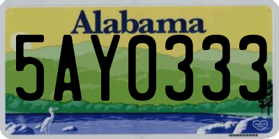 AL license plate 5AY0333