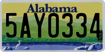 AL license plate 5AY0334