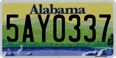 AL license plate 5AY0337