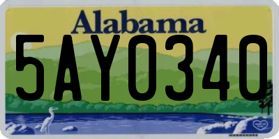 AL license plate 5AY0340