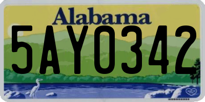 AL license plate 5AY0342