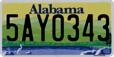 AL license plate 5AY0343