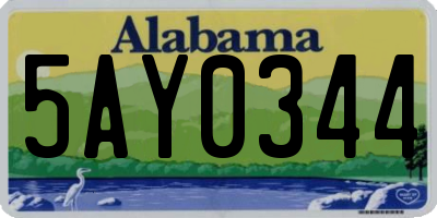 AL license plate 5AY0344