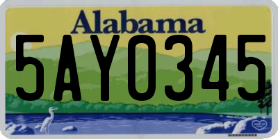 AL license plate 5AY0345