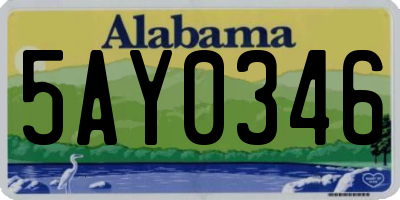 AL license plate 5AY0346