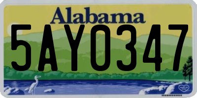 AL license plate 5AY0347