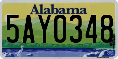 AL license plate 5AY0348