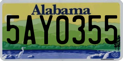 AL license plate 5AY0355