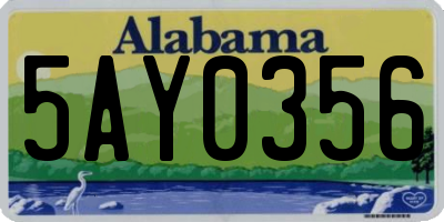 AL license plate 5AY0356