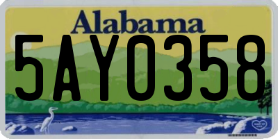 AL license plate 5AY0358