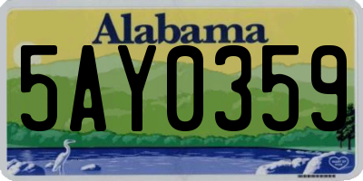AL license plate 5AY0359